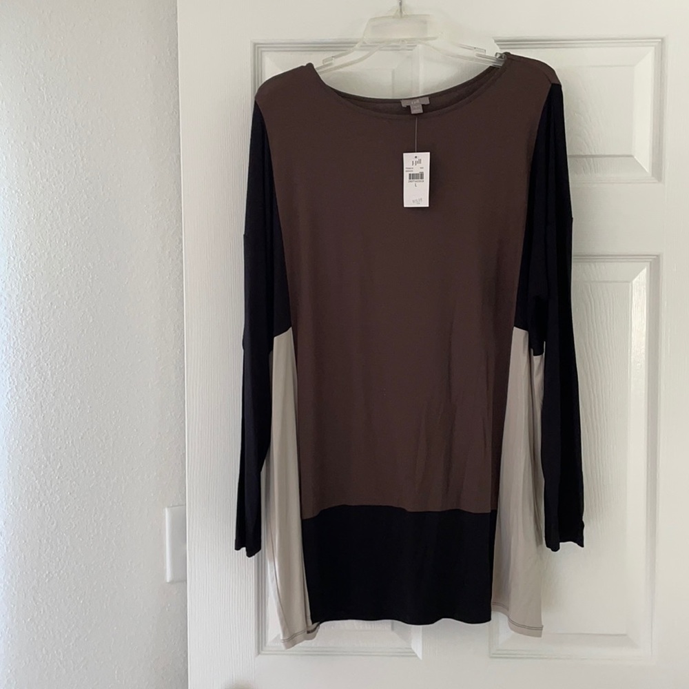 J.Jill NWT long sleeve blouse colorblock Size L